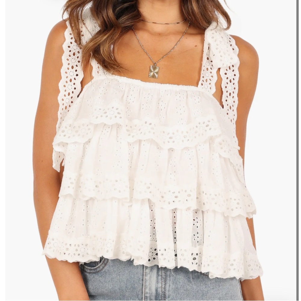 petal + pup White Blouse with Elegant Design